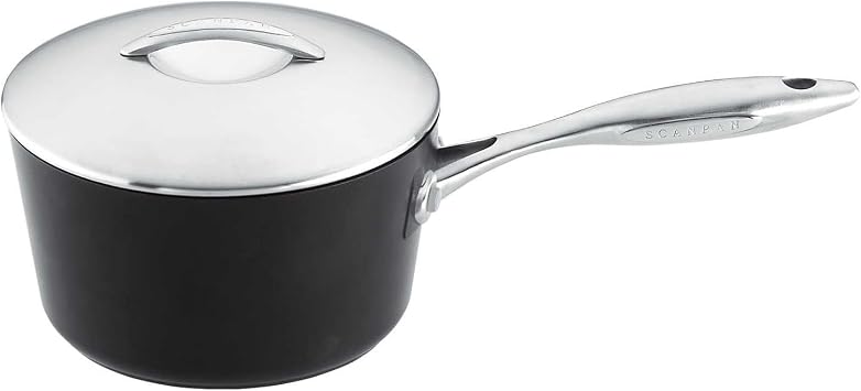 Scanpan Professional 1 1/4 qt Nonstick Saucepan with Lid - Compatible with All Cooktops, Induction Ready, Metal Utensil Safe, Oven Safe to 500F, Dishwasher Safe