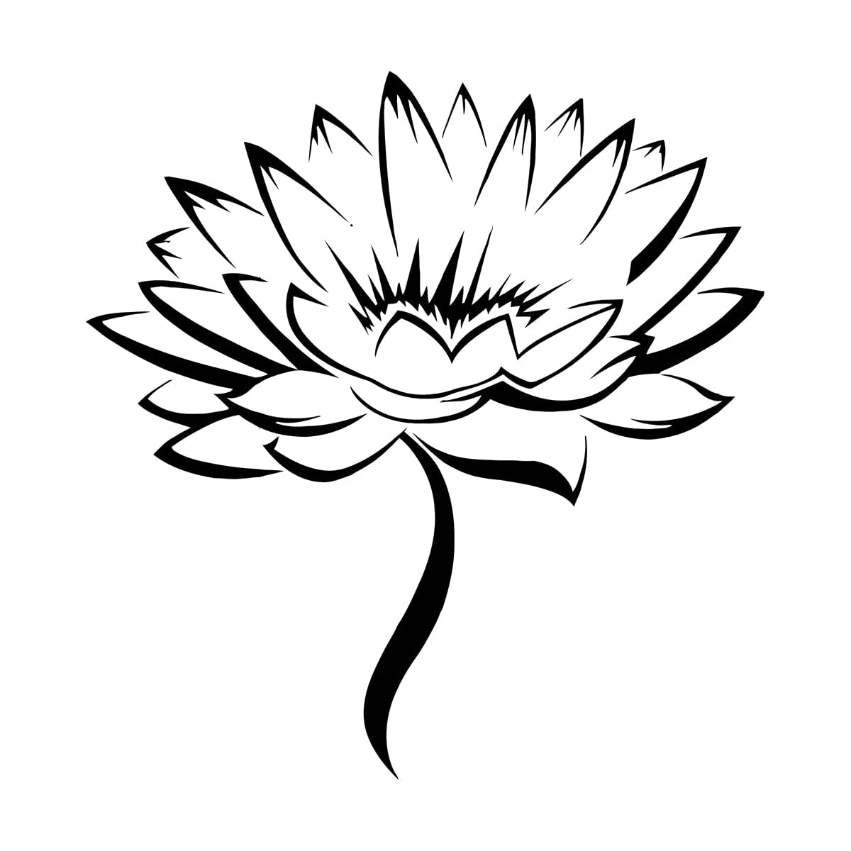 Engraving Decals Lotus Flower Blossom House 54x57.8cm Personalized Customization Large Black