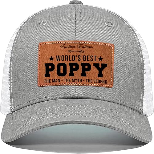 Best Poppy Ever Hat Poppy Hat for Christmas Fathers Day Birthday Gifts for Grandpa from Grandkids Trucker Gray Cap