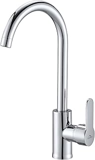 Comprar Auralum Grifo Cocina, Grifos Cocina Fregadero Giratorio 360 grados, Grifo de Cocina Monomando con Caño Alto, Grifo para Fregadero con Conexión G3/8,Cromado