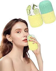 Massageador de cubo de gelo para rosto, olhos e pescoço, condicionamento natural e cuidados com a pele, bolsas para os olhos, reduz a dor de enxaqueca, molde de gelo de silicone para massagem