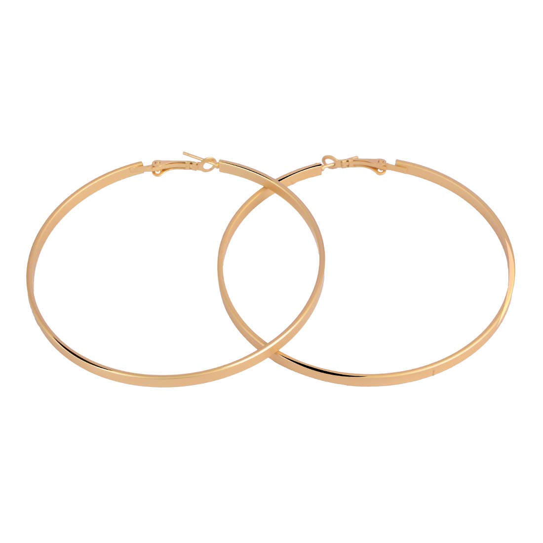 STRIPES® essentials Metal Alloy Hoop Earrings For Women/Girls In Matt Gold Finish 80 MM Large Size (B07HB2RCBT) Amazon Price History, Amazon Price Tracker