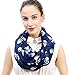 Squirrel Animal Print Infinity Scarf for Women, Lightweight for Spring Fall Winter (Blue with White Squirrels)