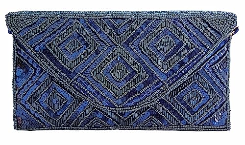 Image of DUCHESS Women's Hand Embroidered Envelope Clutch -Bridal Ethnic Traditional Casual Purse /Clutch /Handbag (23 L x 2.5 W x 13H cm)
