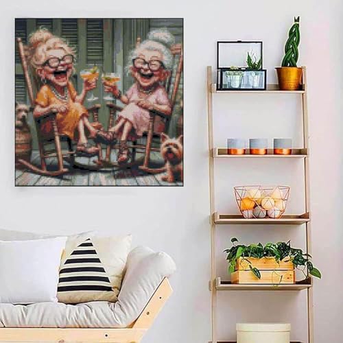 Image of MYBISYMQQ Stamping Cross Stitch Kit,Granny Stitch Kit for Adult Beginners, Full Line DIY Cross Stitch Stitching Kit for Home Decor Cross Stitch Patterns 13.7x13.7 inches