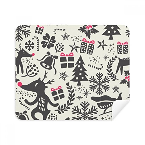 Chiffon de Nettoyage Lunettes Motif Noël Suede Tissu Écran Téléphone 2Pcs
