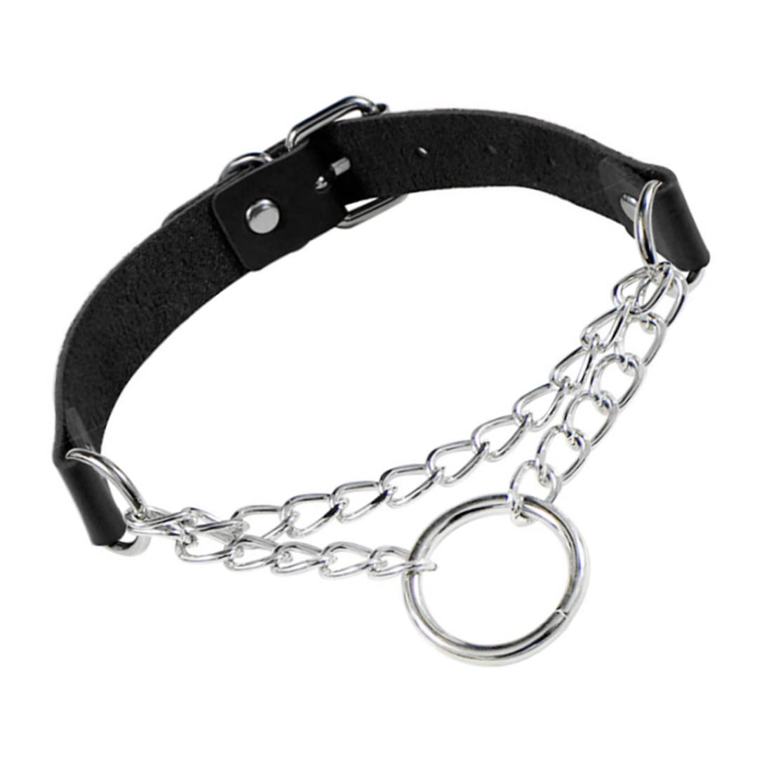 Collier Ras du Cou Punk en PU, Collier Gothique avec Joint torique, chaîne en Cerceau pour Femmes, Collier Noir, robinets ménagers