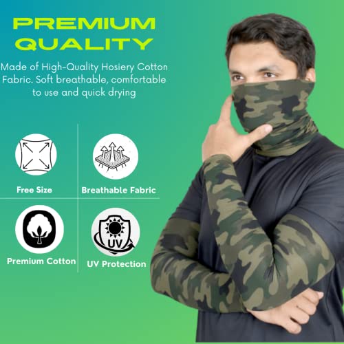 Image of NEON ROCK Winter Pure Cotton Combo Bandan Super Soft, Breathable for Winter Head, Hair & Arm Cover with UV Protection for Headband, Soft Neck Scarf for Biking, Gym, Yoga & Outdoor Use