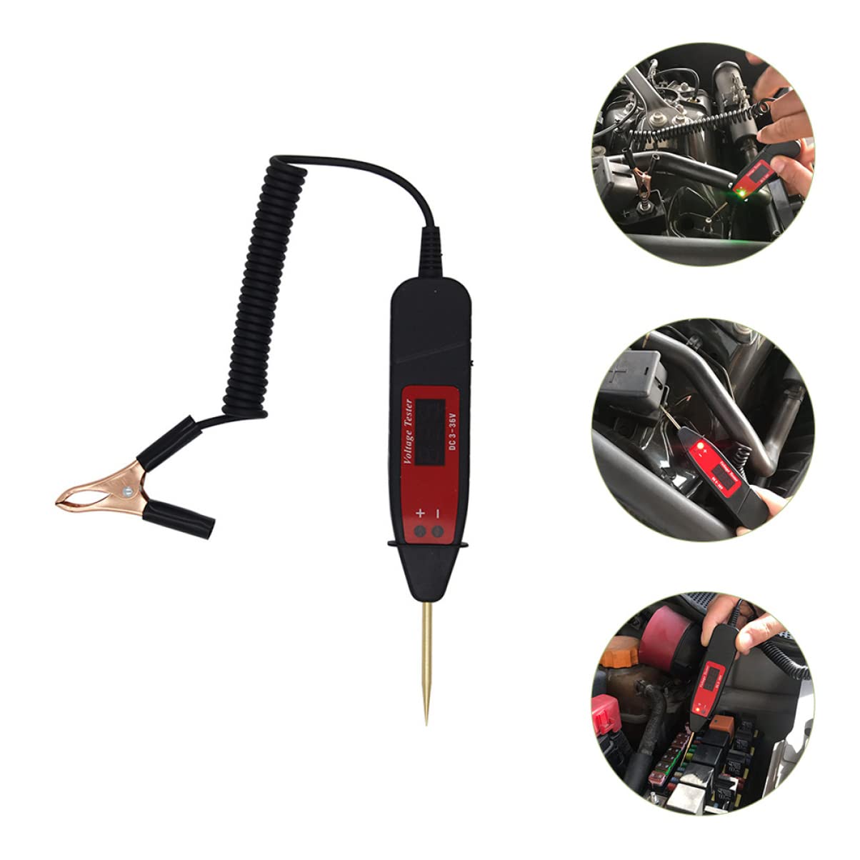 SOLUSTRE 4pièces Testeur De Circuit Numérique Lcd Pour Voiture Stylo Électrique De Détection De Tension Continuité Pour Système Électrique Automobile