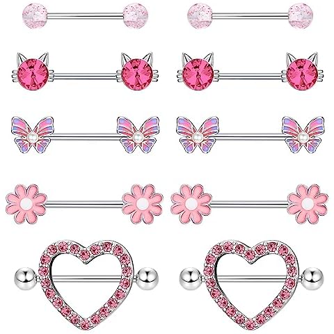 JeryWe 5 Paires Anneaux Tétons Cover
