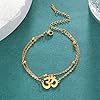 SIPURIS Om Bracelet for Women Om Ohm Aum Symbol Hindu Buddha Yoga Mediation Layered Chain Bangle Stainless Steel Adjustable Bracelet Charm Jewelry #4
