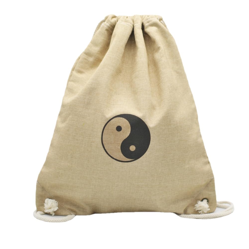 Mochila de estilo chino con cordón en la boca, mochila de tai chi para hombre y mujer, Amarillo, Large