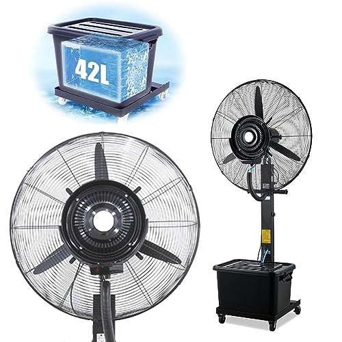 Misting Fan 22in/26in/30in Waterproof Cooling Spray Fan Large 90°Oscillating Industrial Fan Dust Outdoor Water Pedestal Fans Patio With 11 Gal Standalone Tank Moving Floor Fan ( Size : 750mm/30in )