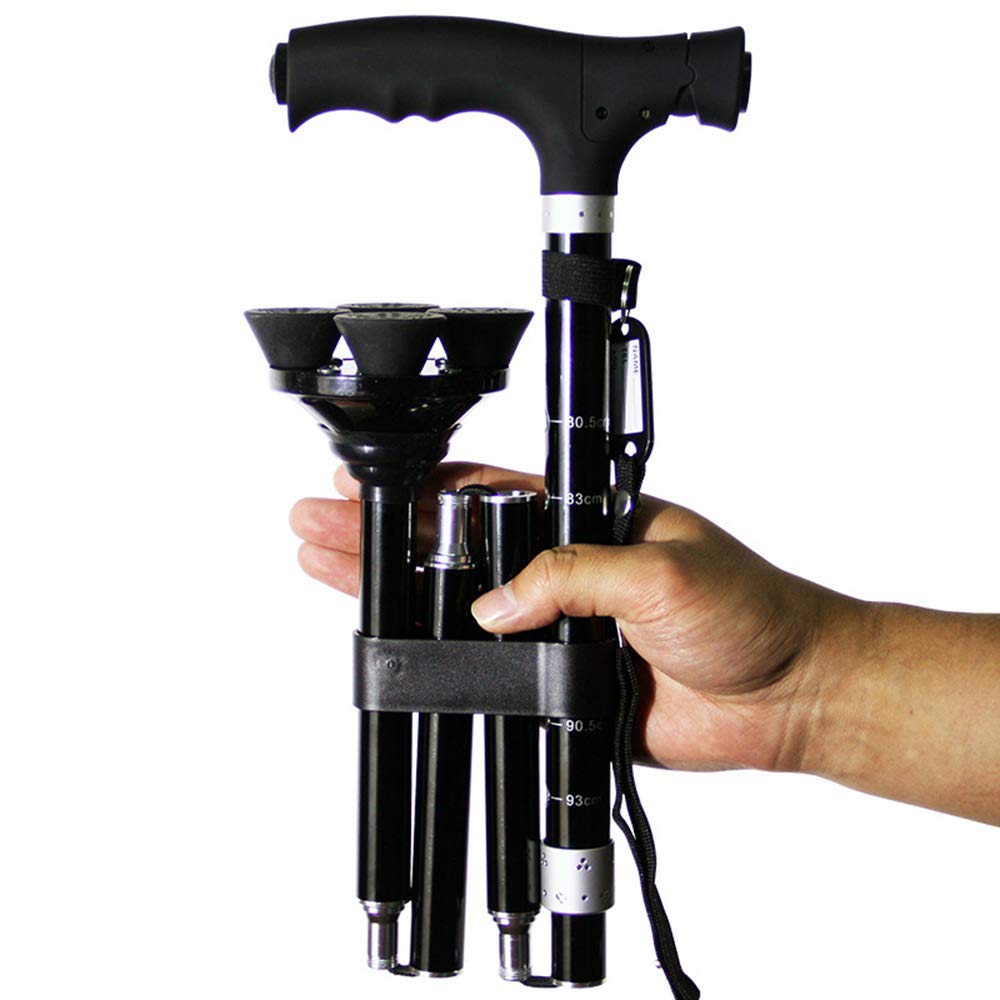 GSP Bastone da Passeggio con New LED Canna Intelligente Esterna Quattro Piedi in Lega di Alluminio Antiscivolo Canna Leggera Canna Vecchia Canna Antica