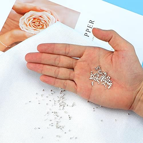 SAVITA 2000pcs Silver Crimp Beads Jewelry Tube Crimps Spacer Beads for Jewelry Necklace Bracelet Earring DIY Making Craft (2mm)