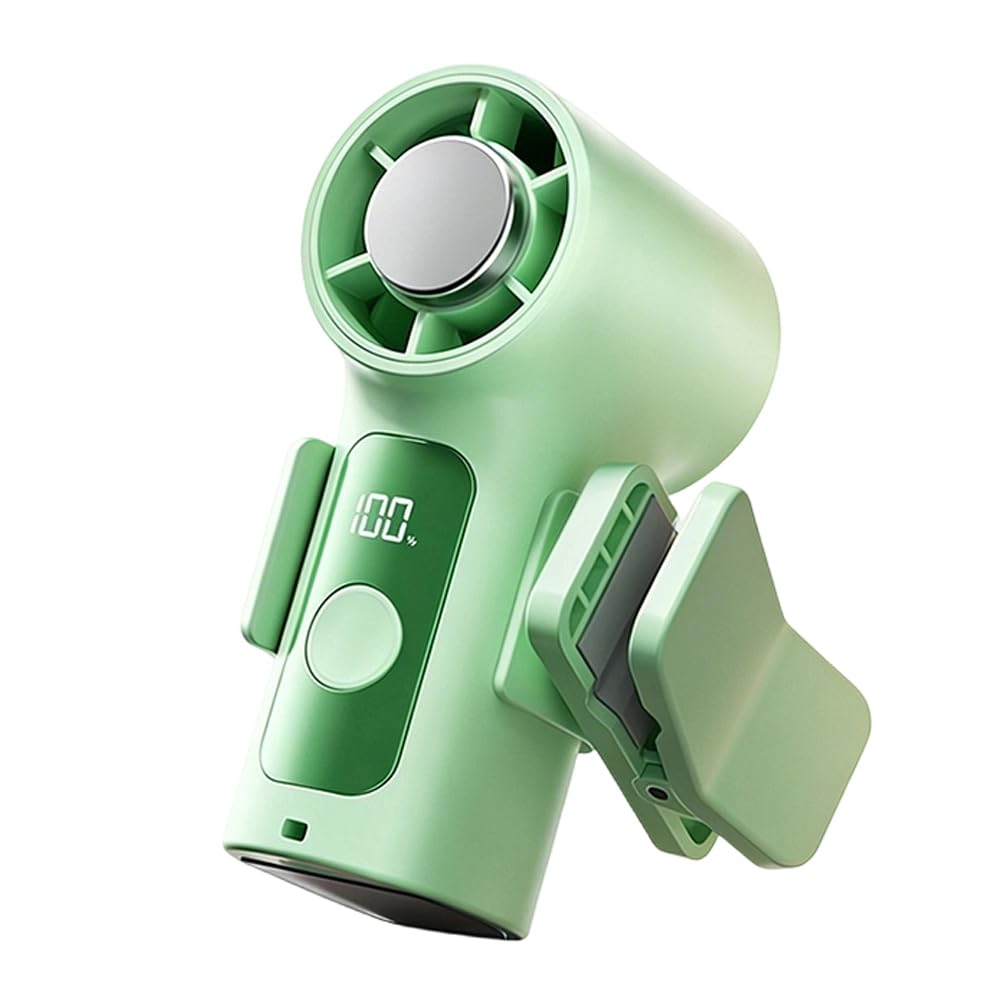Elnwnnkc Handheld Fan with Digital Display 6 Speed Settings, USB Rechargeable Quiet Portable for Camping Travel Home Usb Rechargeable Handheld for Outdoor
