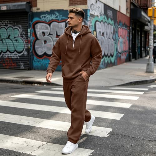 Mens Sweatsuit Two Piece Outfits Oversized Ligh Weight Sport Jogging Suits - image 4