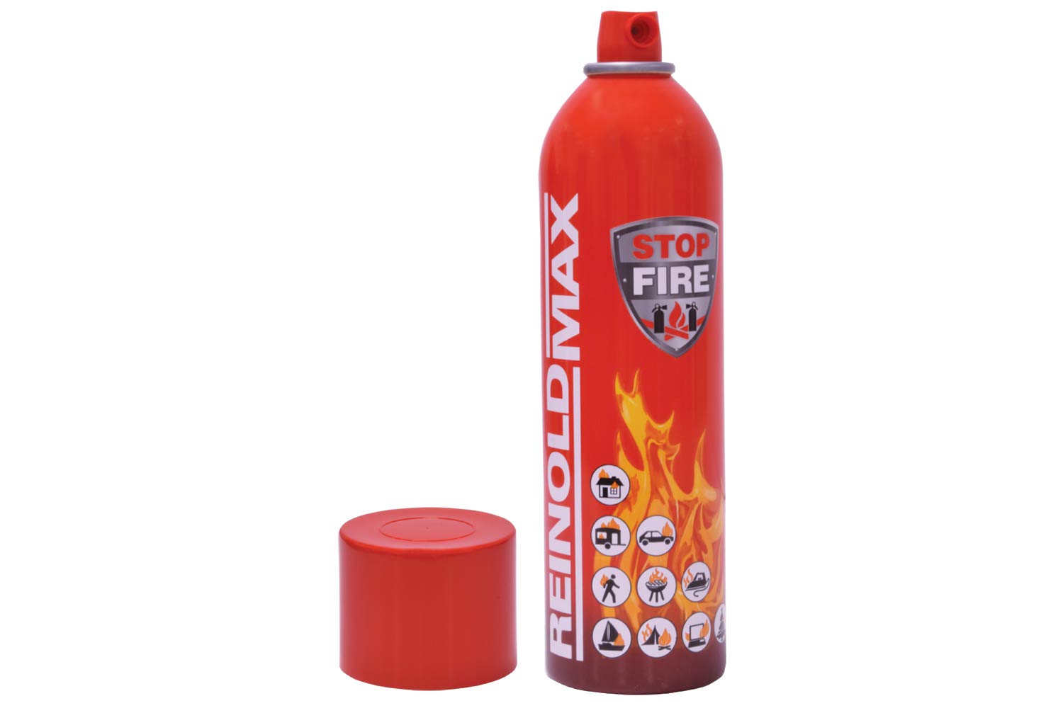 ReinoldMax Petit Extincteur Maison Tous Feux | Mini Extincteurs Incendie aérosol | Extincteurs ABF, Extincteur feu Electrique | Extincteur Domestique 5 in 1 500ml