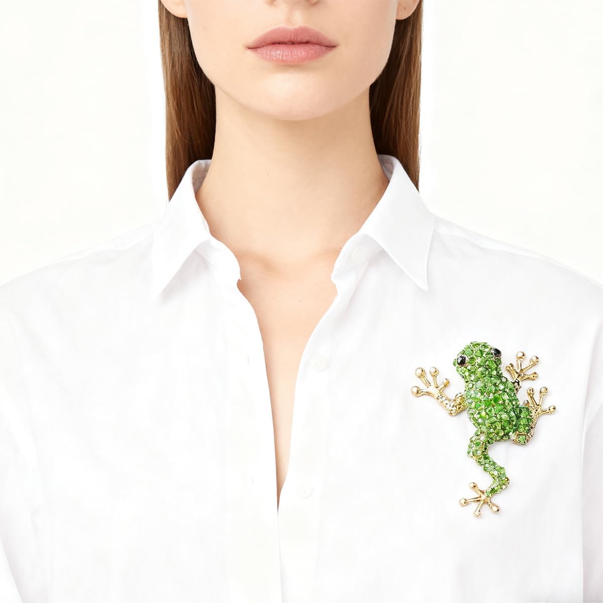 Crystal Frog Brooch Pin for Women Men Dainty Pink Frogs Broochs Pins Cute Green Frog Brooch Pin Vintage Rhinestone Animal Broochs And Pins Clothing Bag Hat Dress Christmas Brooch Jewelry Gift - Image 2