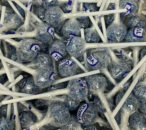 30 x Sour Blue Raspberry Lollipops Share Bag individually wrapped Lollies Retro HaynesDiscount LTD