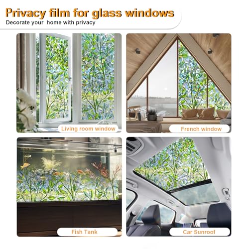 Countewol COUNTEWOL- W-F-009 Window Privacy Film Stain Glass Window Film Rainbow Window Film Window Clings Non-Adhesive Reusable Decorative thumb #5