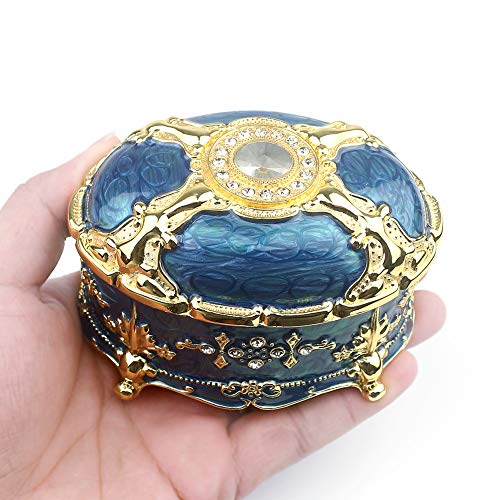 ROSIKING Emboss Alloy Metal Music Box Wind Up Movement Music Box for Friends on Christmas,Valentine's Day (Boutique Embossed Metal Music Box D, Tune;I Will Always Love You)