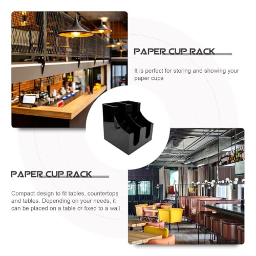 Distributeur gobelets papier acrylique noir support mural gain de place - 3