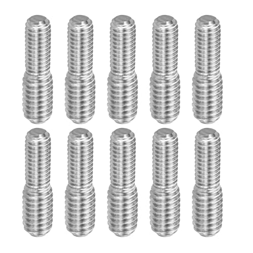 Hezhou 10 Stück M5x10 mm zu M6x10 mm Doppel Ende Gewindebolzen Schraube Bolzen Stehbolzen aus Edelstahl 304 Bolzenschrauben Schraubenstange Doppelkopf Bolzen Schraubenstangen (M5 zu M6)
