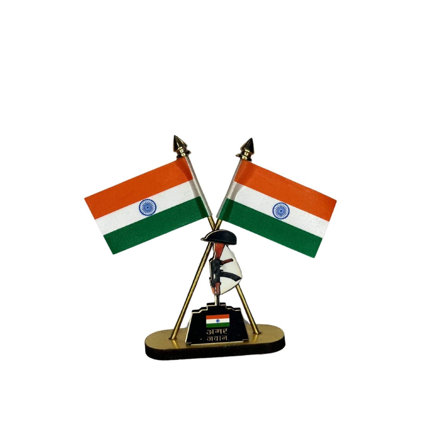 Indian Flag Crossed Design Flag for Car Dashboard, 10 cm, Metal, MDF-picture-30