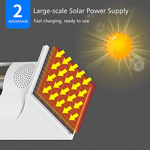 yeacher Sensor de movimento infravermelho independente sem fio alimentado por energia solar sirene e