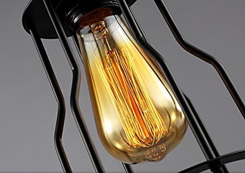 Kiven Iron Cage Lamp Shade Retro Industrial Edison Antique Style Wall Lamp E26 UL Certification Plug-in Button Switch Cord Fixture Lights Wall Sconce Bulbs Included