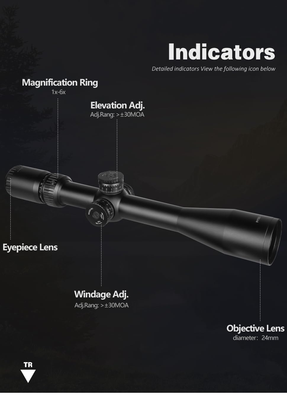 SPINA OPTICS HD 4-16X44 SFP, Tube de 30 mm deuxième Plan Focal Lunette de Chasse Lunette de visée Optique Tactique portée de Fusil Airsoft