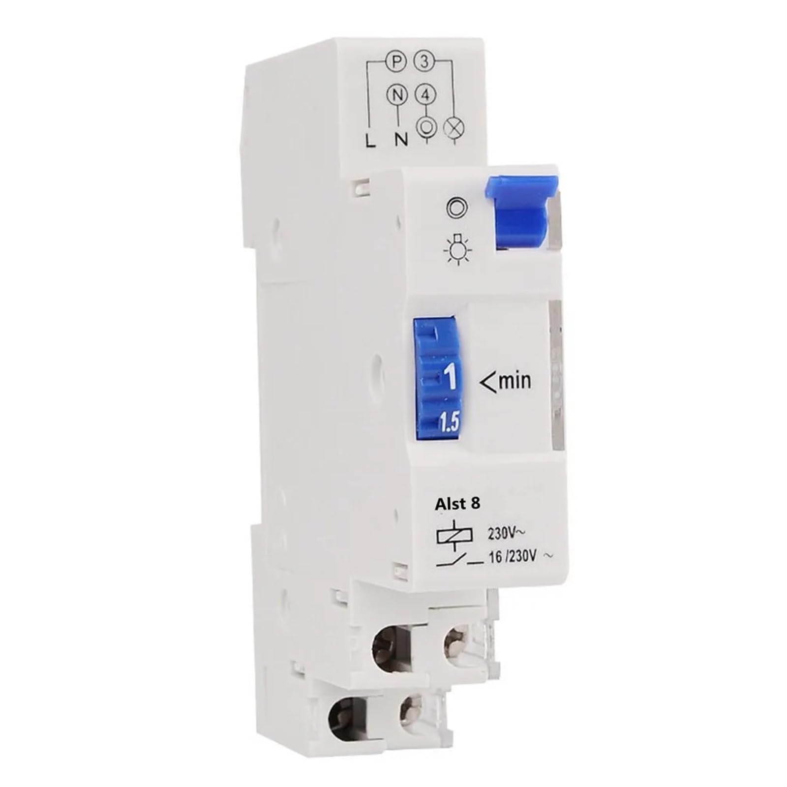 ALST8 Temporizzatore luci scale 7 minuti 220VAC montato su guida DIN