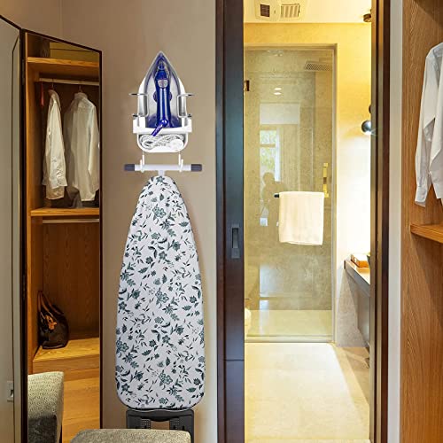 Ironing Board Hanger Wall Mount, Electric Iron Holder Laundry Room Iron And Ironing Board Storage Organizer Shelf With Removable Hooks For Household Bathroom Cabinet - For Less Than 5 Inch Width #TOP3
