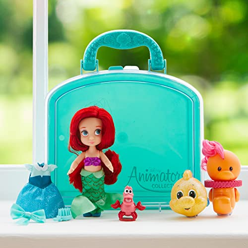 Disney Store Official Animators' Collection Ariel Mini Doll Playset, Little Mermaid, 8 Pc, 21cm/8”, Includes Ariel, Seahorse - Image 2