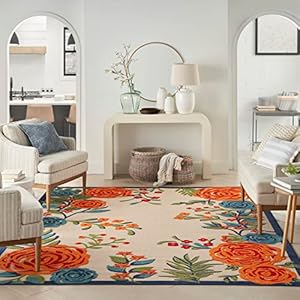 Nourison Aloha Indoor Outdoor Modern Multicolor 36 x 56 Area Rug Easy Cleaning Non Shedding Bed Room Living Room Dining Room Kitchen 4×6