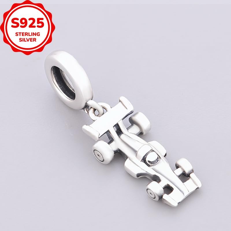 BSFJTY S925 Sterling Silver F1 Race Car Steerling Wheel Helmet Charm for Women Bracelets Necklaces Motorsports Charms Dangle Jewelry - Image 4