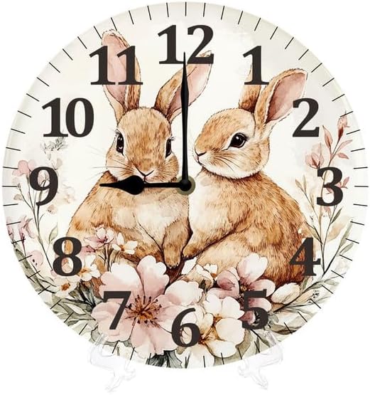 Eastern Rabbit Clock Amazon.com: YJIANKANGZ Home Decor Wildflowers Rabbit Easter Bunny 10 ...