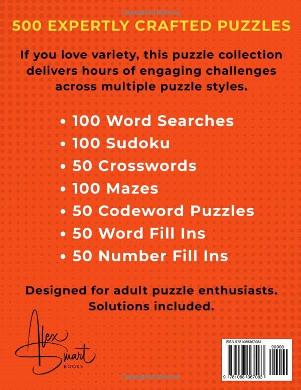 The Mega Book Of Mixed Puzzles: The Ultimate Puzzle Quest for Adults: Sudoku, Crosswords, Word Searches, Codewords, Word and Number Fill Ins, and Mazes (Variety Puzzle Books for Adults) image 3