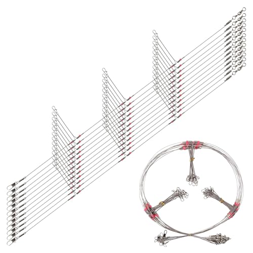 Bas de ligne en acier inoxydable OROOTL avec émerillon pour éliminer le vrillage du fil