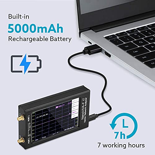 Image of Elikliv Upgraded 4.3 inch NanoVNA-F V2 Vector Network Analyzer, 50KHz -3GHz V0.4.0 HF VHF UHF Antenna Analyzer Ham Radio, 5000mAh VNA Analyzer Measuring S Parameters, SWR, Phase, Delay, Smith Chart