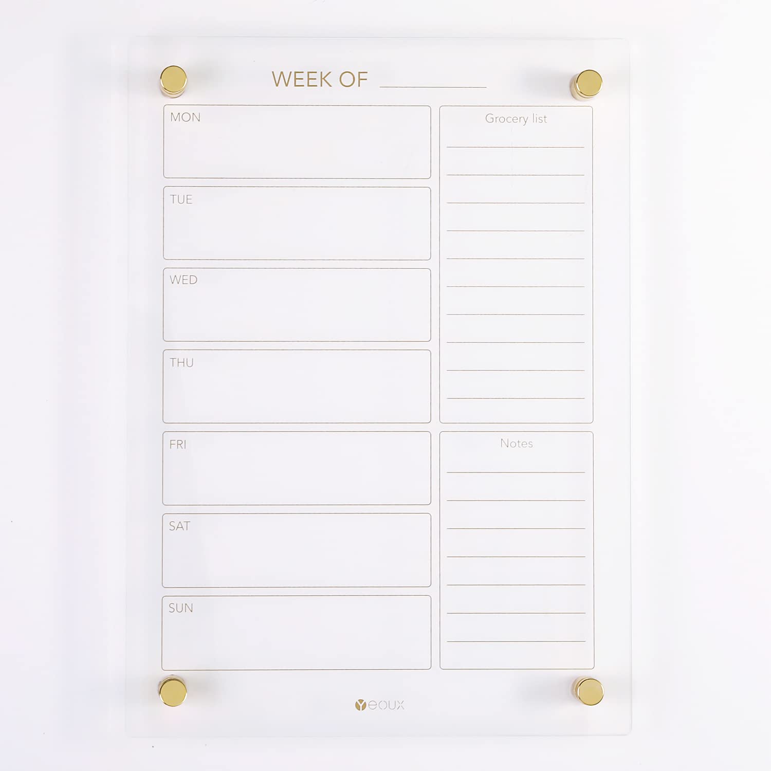 Dry erase Menu Board Meal Planner Weekly planner Acrylic fridge