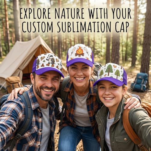 Image of 12 Pack Sublimation Blank Mesh Trucker Hats Bulk, DIY Heat Press Baseball Hat Pack, Sports Outdoor Snapback Cap
