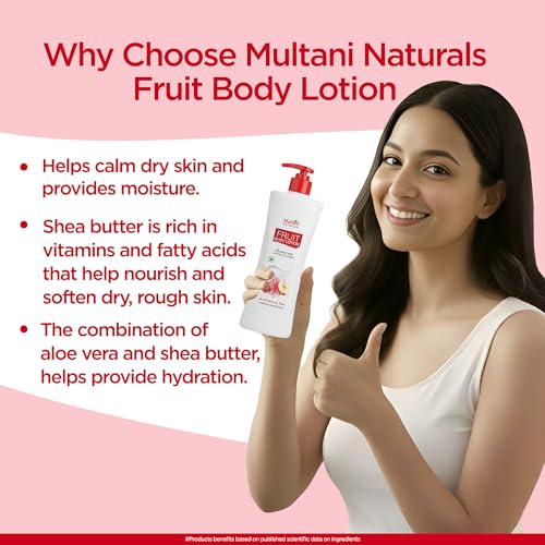 Image of Multani Natural Fruit Body Lotion (400ml) | for Dry Skin | Moisturizing Body Lotion for Normal, Dry & Sensitive Skin | Men & Women