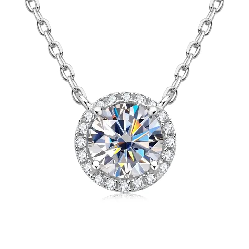Collier moissanite vvs1 argent 925 anti-ternissement durable