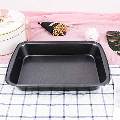 Bagonia Stainless Steel Baking Sheet Pan, Nontoxic Cookware, Nonstick and Dishwasher Safe, Nonstick Rectangular Bake Pan, 13" x 7.5" x 1.5", Durable Bakeware (Baking Pan Large)