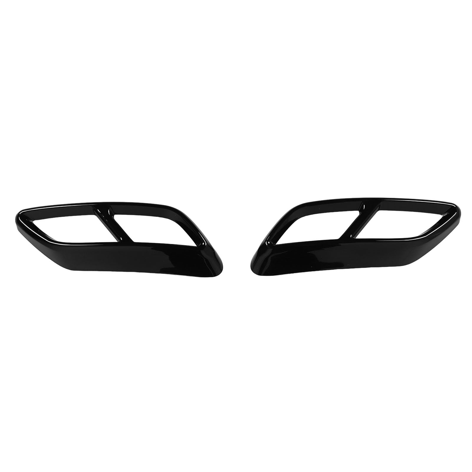 Cache-tuyau d'échappement, accessoires décoratifs pour silencieux d'échappement, 2 pièces, cache-tuyau d'échappement gauche/droite, cadre décoratif pour silencieux (Noir brillant)