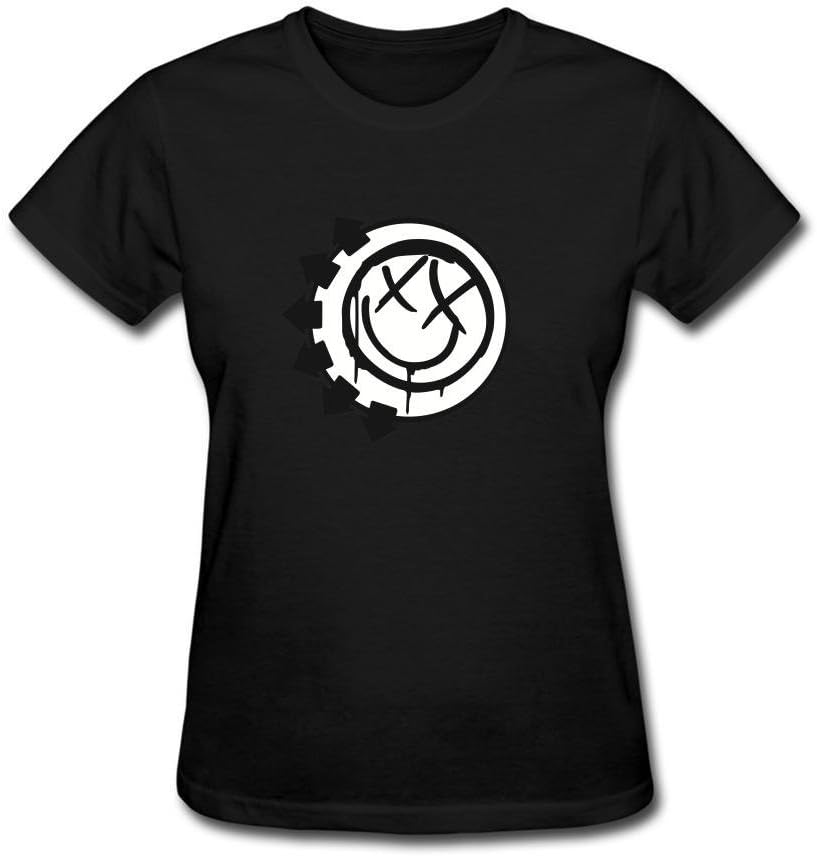 ZHONGGAN Women's Blink-182 Rock Band Logo Short Sleeves T-shirt Size L