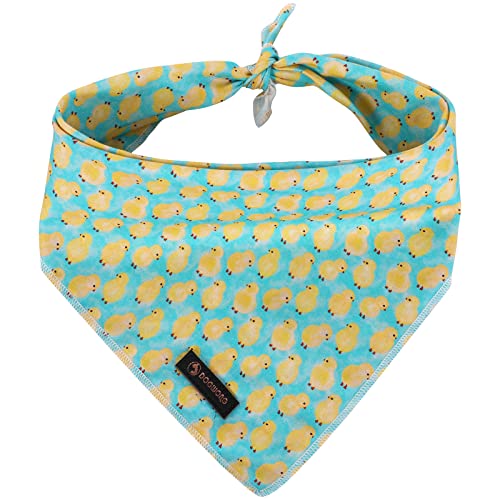 DOGWONG Easter Dog Bandana, Holiday Chick Reversible Triangle Pet Bibs Scarf Durable Puppy Bandana for Small Medium Large Dog
