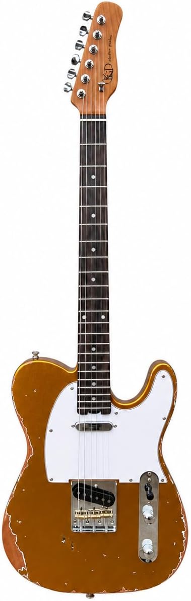 KGD Relic electric guitar mahogany body carbonized maple neck rosewood fretboard 6-string solidbody electric guitar S-S pickupsbrass barrel saddle bridge (Amber)